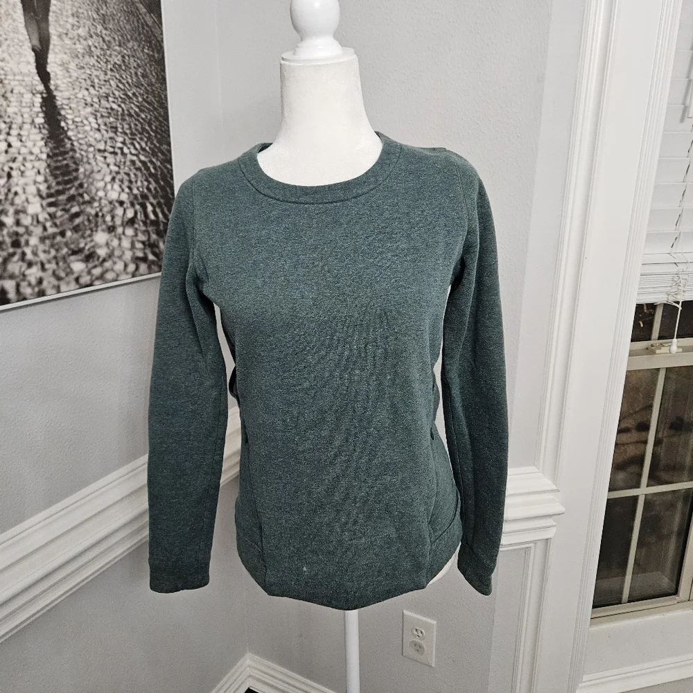 Lululemon &go Endeavor Long Sleeve Heathered Deep Green - Picture 7 of 12